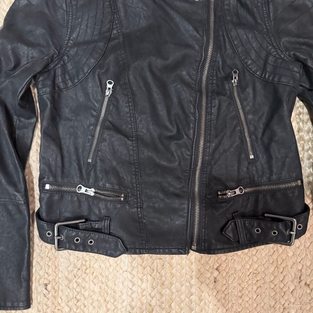 Free People Sz M Jealousy Leather relaxed Moto Jacket in Black - Picture 2 of 7